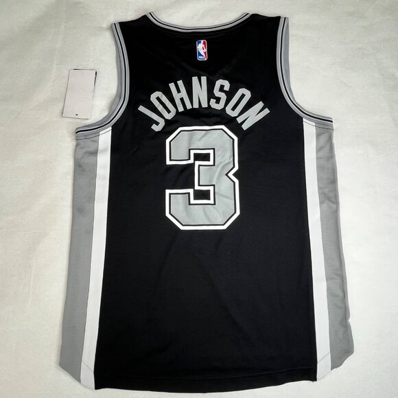 San Antonio Spurs Fanatics Mens Johnson #3 Basketball Jersey Black Gray Small - Picture 2 of 5